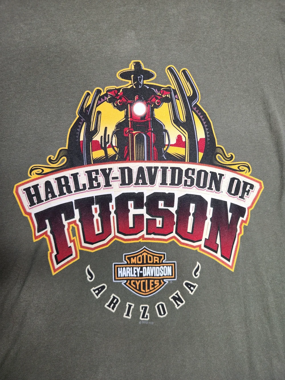 Harley-Davidson Men’s Olive Green Graphic Crew T-Shirt #291